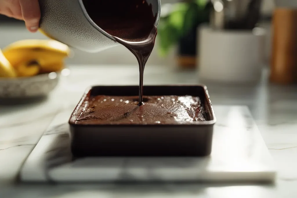 brownie recipe batter in pan