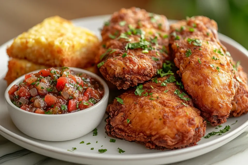 Chow chow relish served with Southern favorites like fried chicken and cornbread