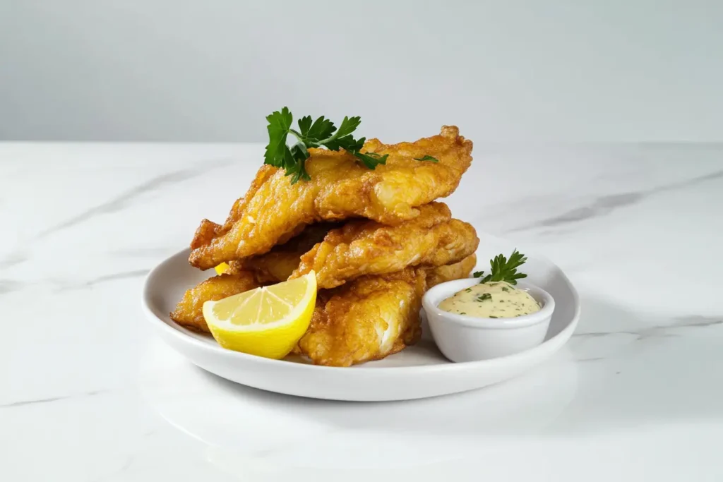 Fried rockfish with dipping sauce	