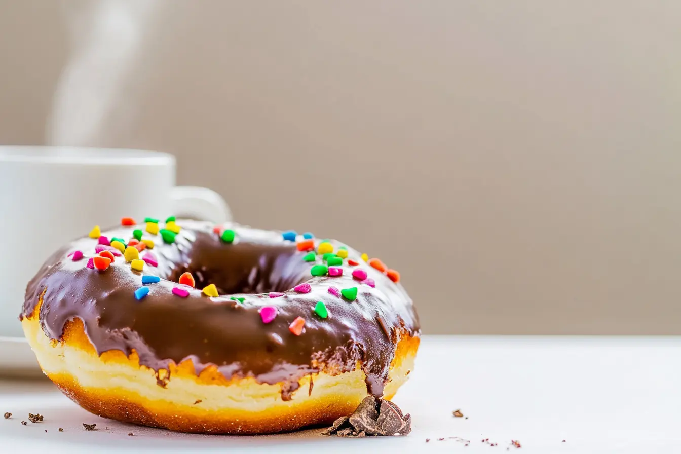 How many calories in a chocolate frosted donut with chocolate glaze and sprinkles.