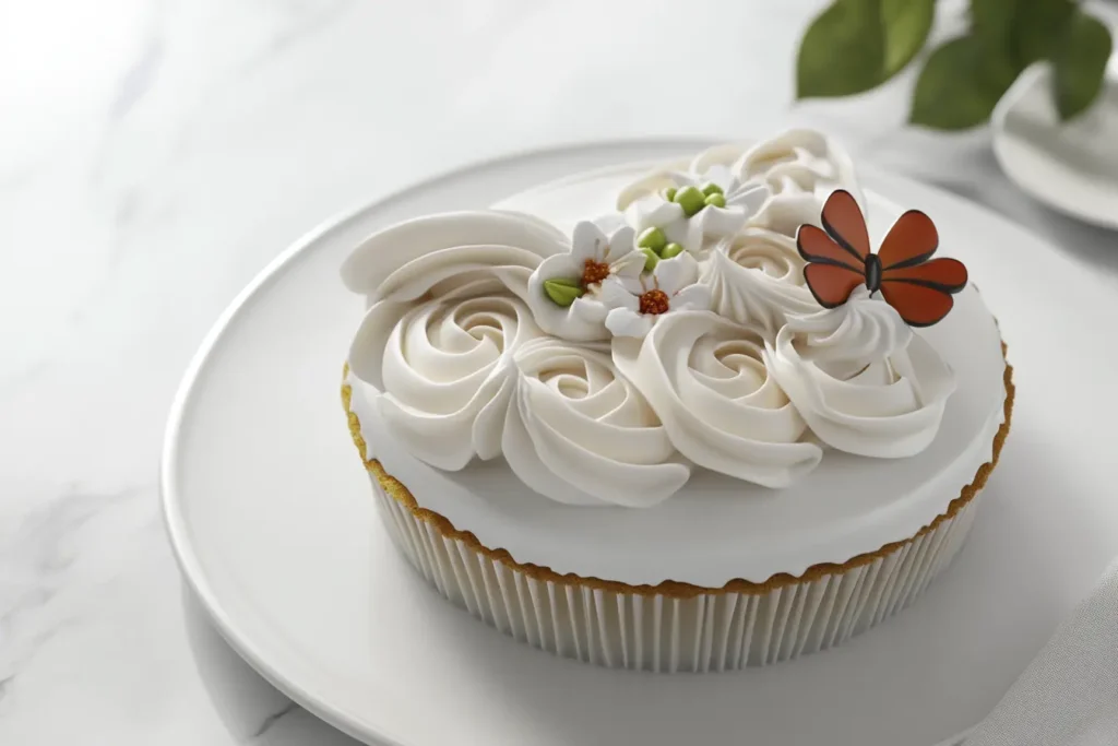 Intricate cupcake cake shaped like a butterfly