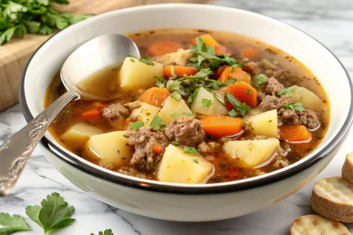 Hamburger and potato soup recipe