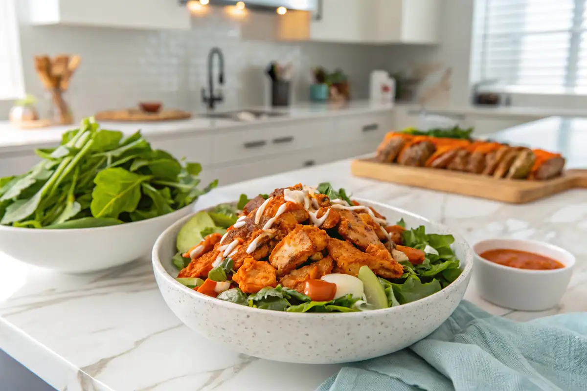 Buffalo Chicken Salad Recipe on a countertop