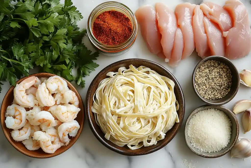 Ingredients for Cajun Alfredo Recipe