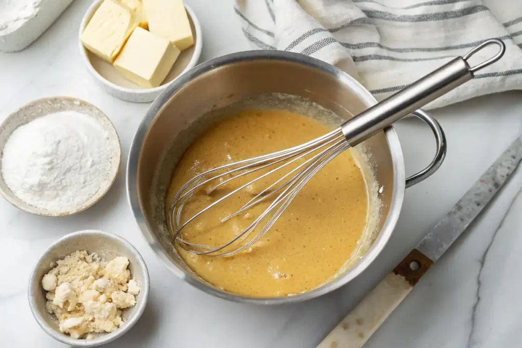 Making roux for white gravy recipe