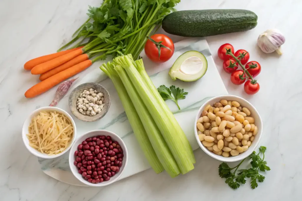 Ingredients for minestrone soup