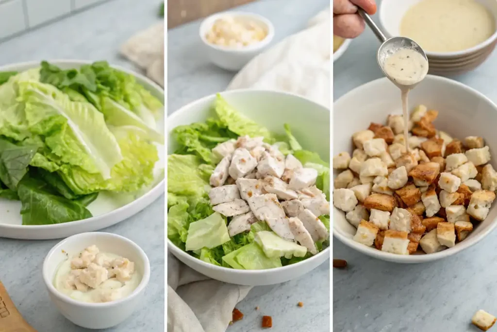 Assembling Buffalo Chicken Salad