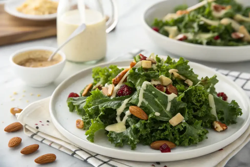 Plated Chick-fil-A kale salad on a white plate