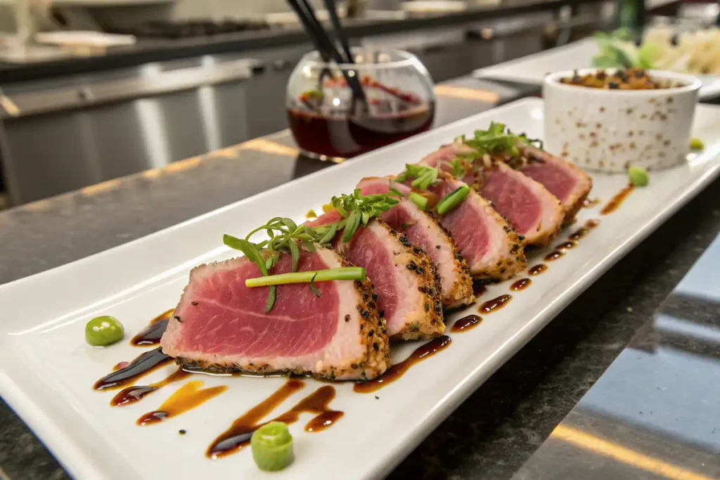 Final seared ahi tuna recipe dish