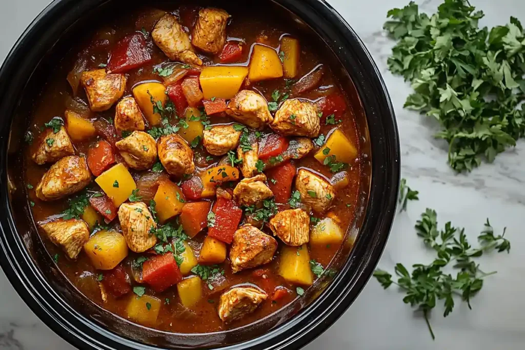 Crockpot Filled with Keto Ingredients