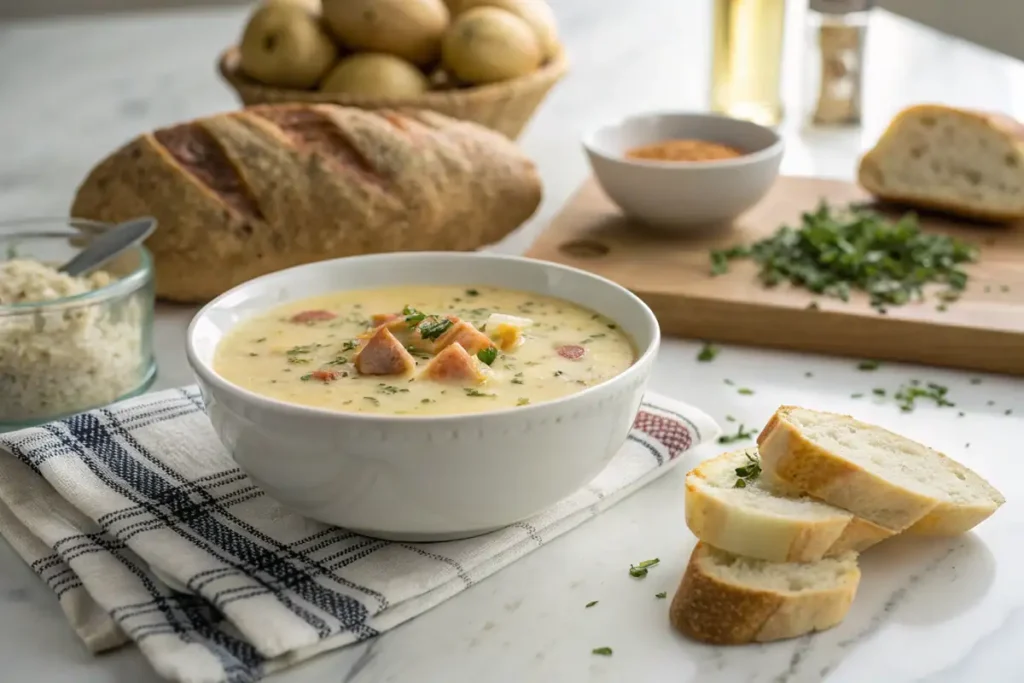 Serving 4 ingredient potato soup