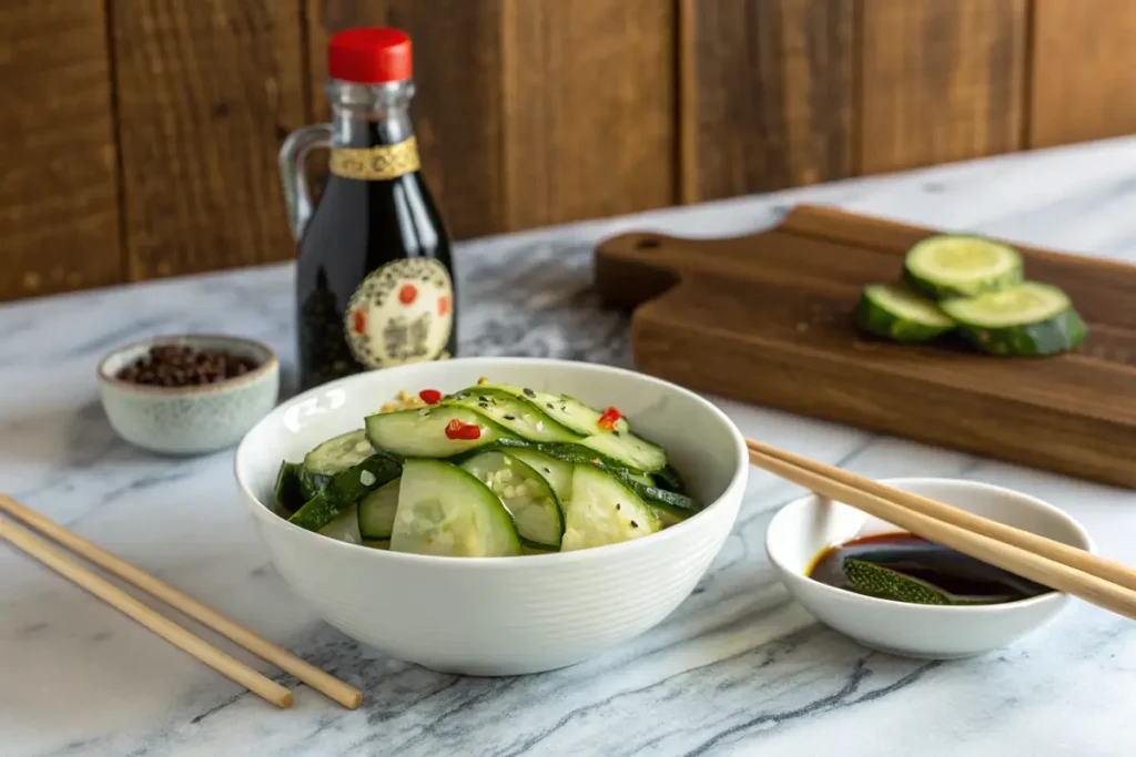 Din Tai Fung cucumber recipe plated