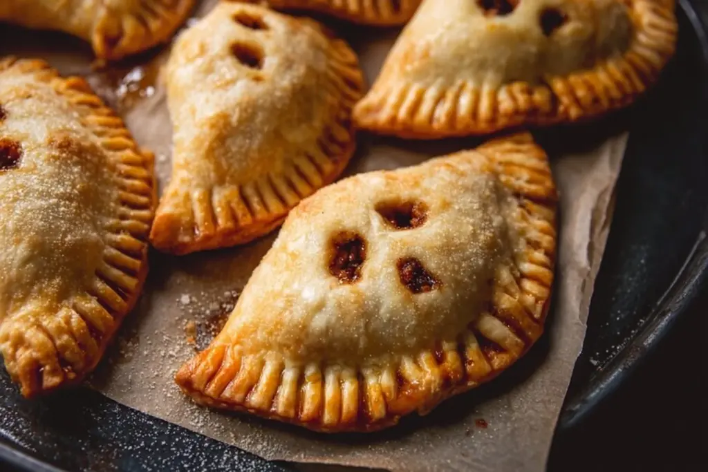 Delicious Ghost Taco Hand Pies shaped like ghosts, perfect for Halloween.