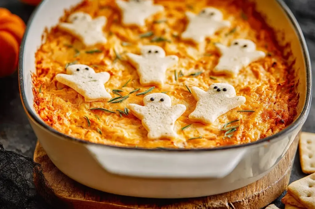 Halloween Buffalo Chicken Dip recipe - Boo-ffalo Dip