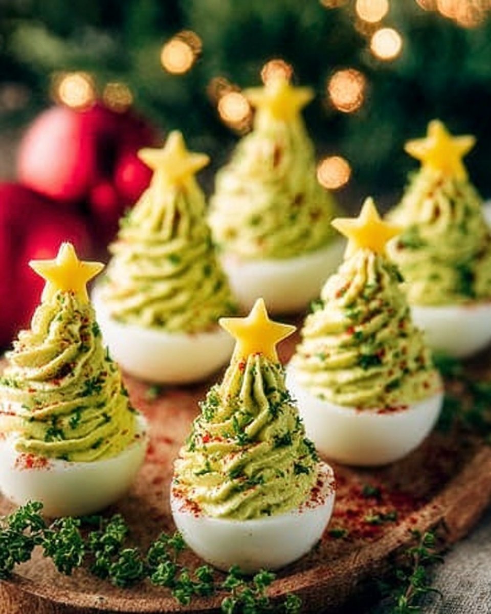 Christmas Tree Deviled Eggs