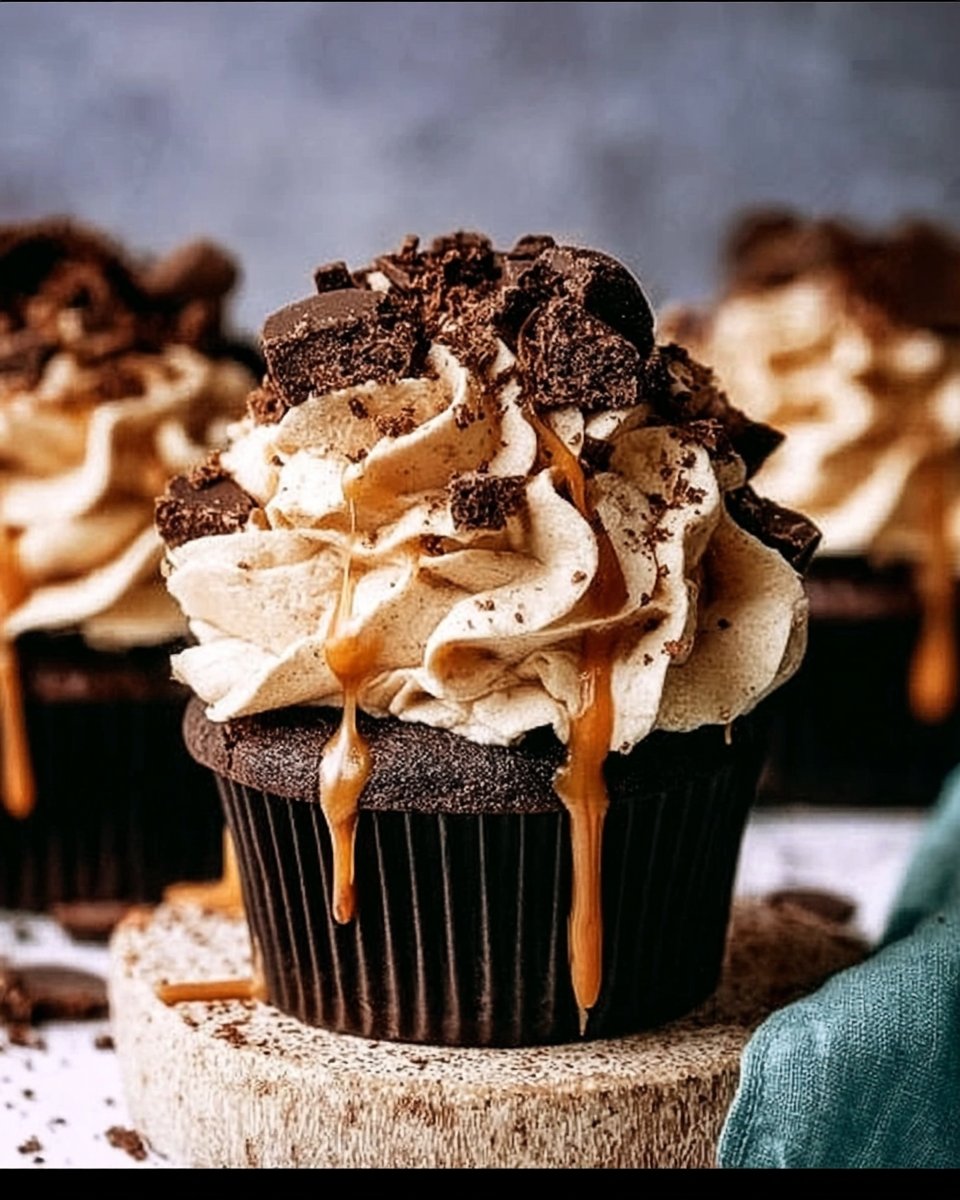 Chocolate Espresso Cupcakes with Salted Caramel Buttercream