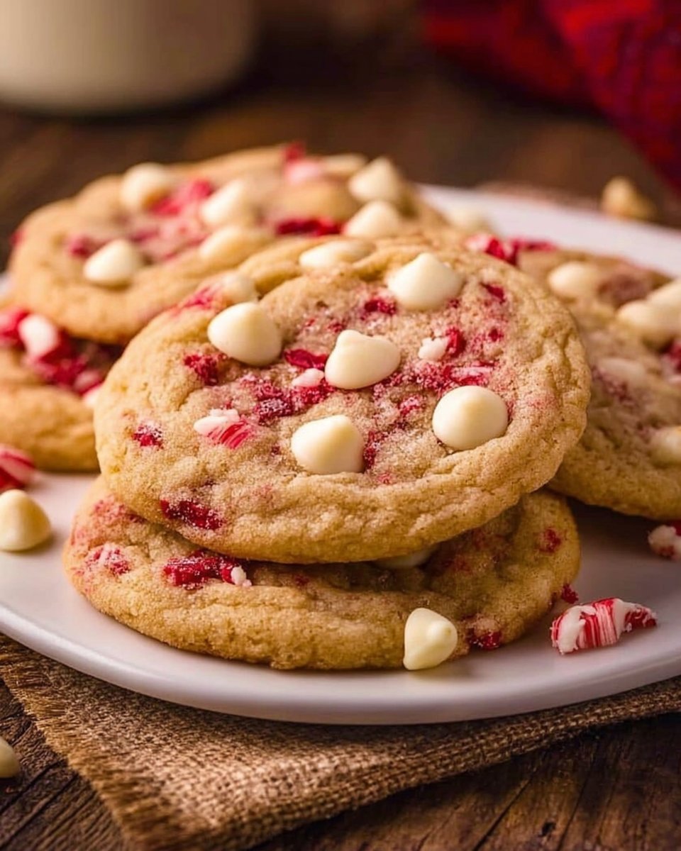 Candy Cane White Chocolate Chip Cookies