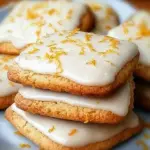 Delicious Cardamom Shortbread cookies topped with orange glaze.