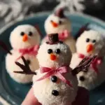 Cute Snowmen Truffles decorated with chocolate and festive designs