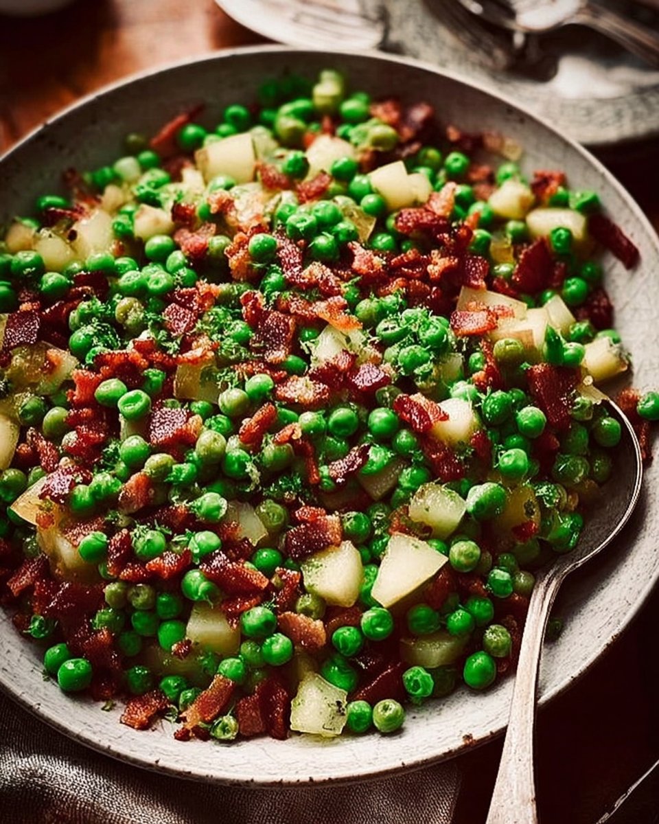 Peas with Pancetta and Pears