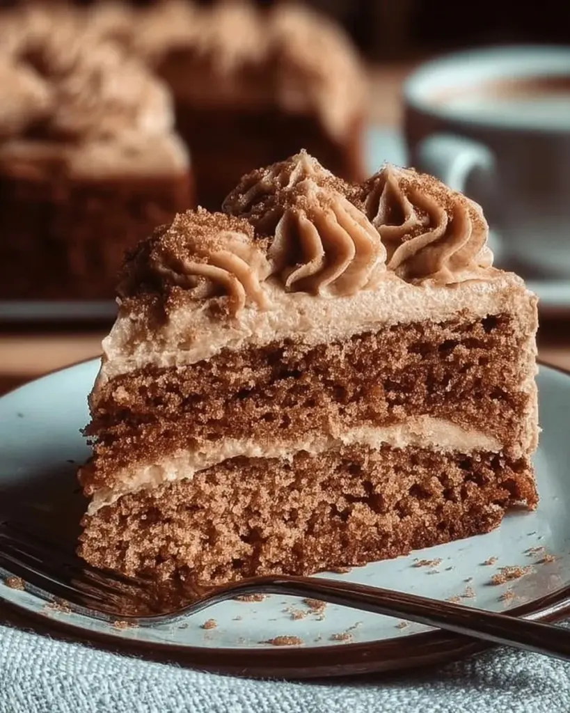 Gingerbread Cake topped with Cinnamon Molasses Frosting