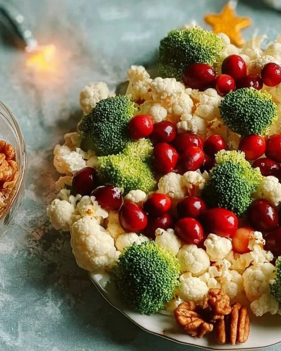 A variety of healthy Christmas snacks including fruits and nuts on a festive table