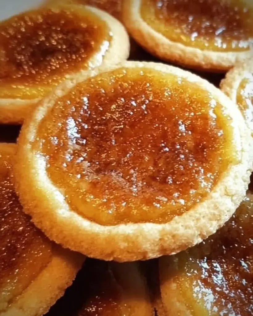 Irresistible crème brûlée cookies with a caramelized sugar topping