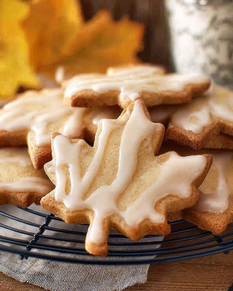 Glazed Maple Shortbread Cookies