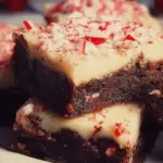 Delicious peppermint bark brownies topped with crushed candy canes.