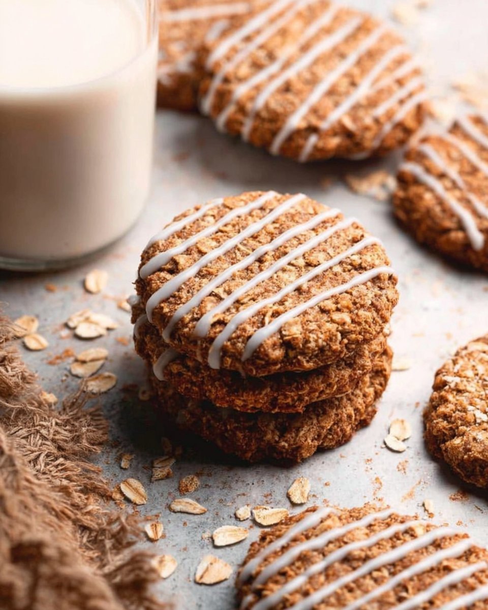 Healthy Iced Gingerbread Oatmeal Cookies