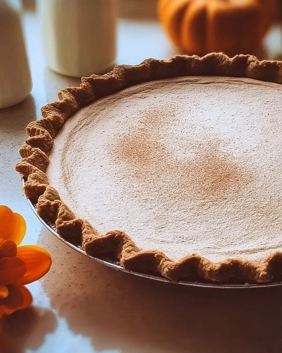White pumpkin pie slice served on a plate with whipped cream on top