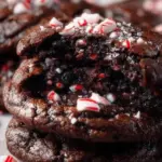 Delicious peppermint brownie cookies decorated for a festive holiday treat