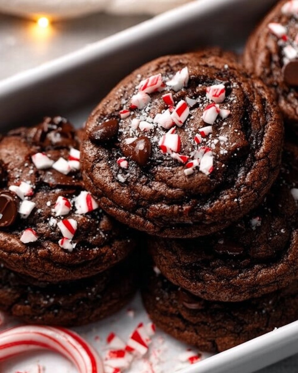 Peppermint Brownie Cookies