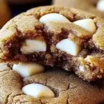 Bakery style gingerbread cookies with white chocolate chips, perfect for the holidays