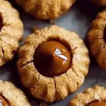 Classic Peanut Butter Blossoms cookies with chocolate kisses on top