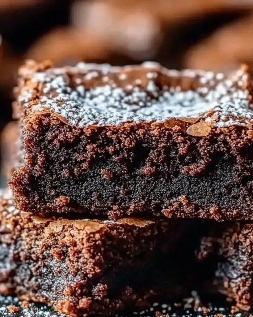 Delicious decadent spiced gingerbread brownies with rich chocolate texture