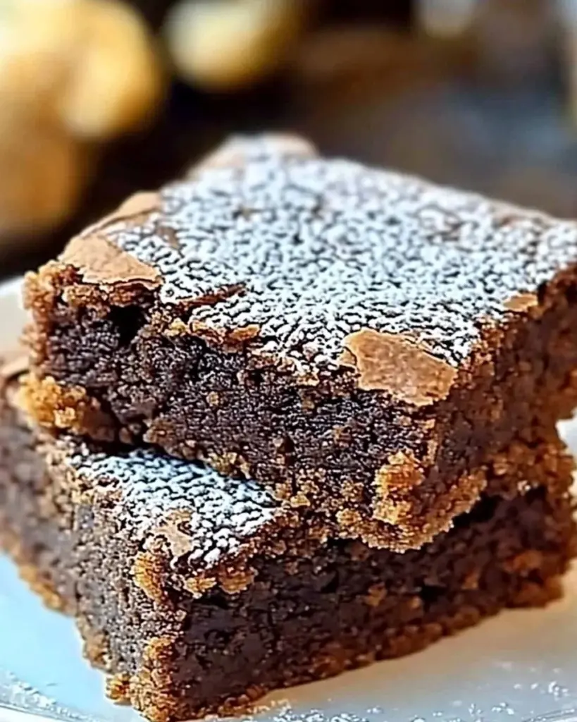 Delicious Gingerbread Brownies topped with chocolate and festive decorations