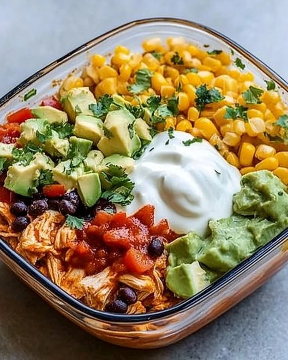 Delicious Chicken Enchilada Bowl topped with cheese and fresh cilantro