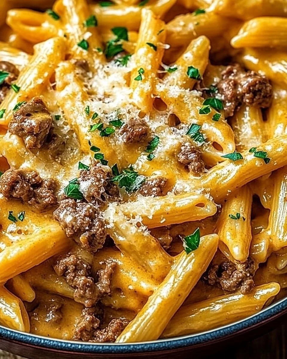 Creamy High Protein Beef Pasta
