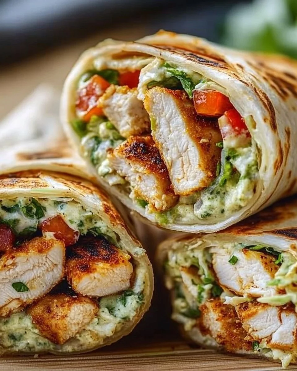 Garlic Chicken Wraps (Healthy Snack & Easy Dinner)