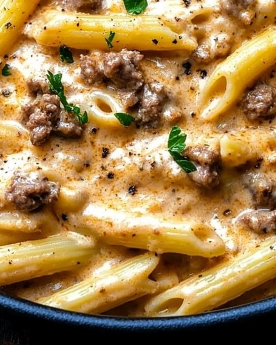 Creamy beef pasta recipe for quick weeknight dinners
