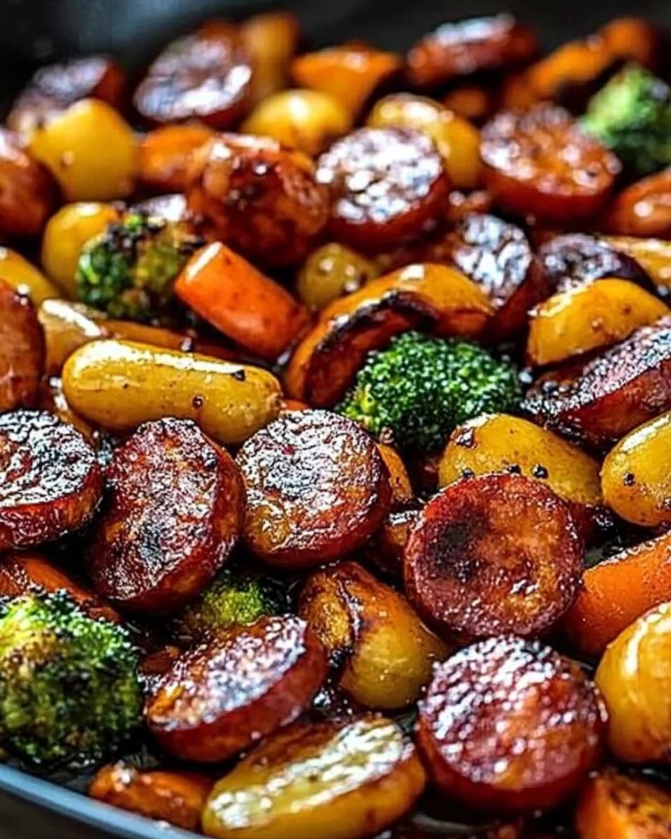 One-Pan Honey Garlic Kielbasa & Veggies