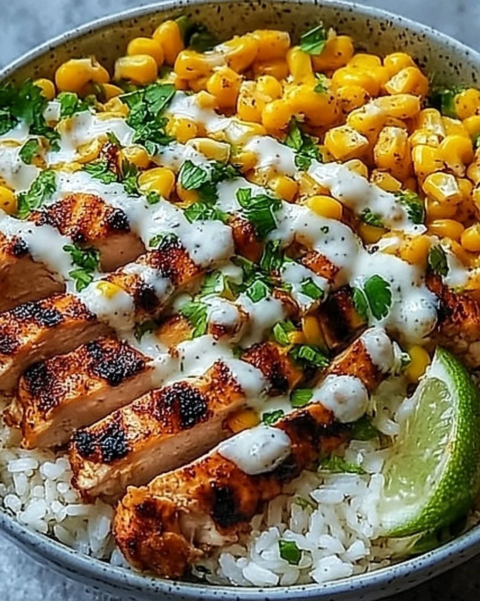 Street Corn Chicken Rice Bowl