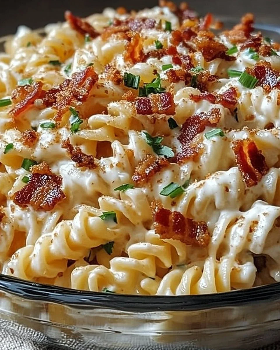 Creamy Loaded Pasta Salad with Ranch and Bacon