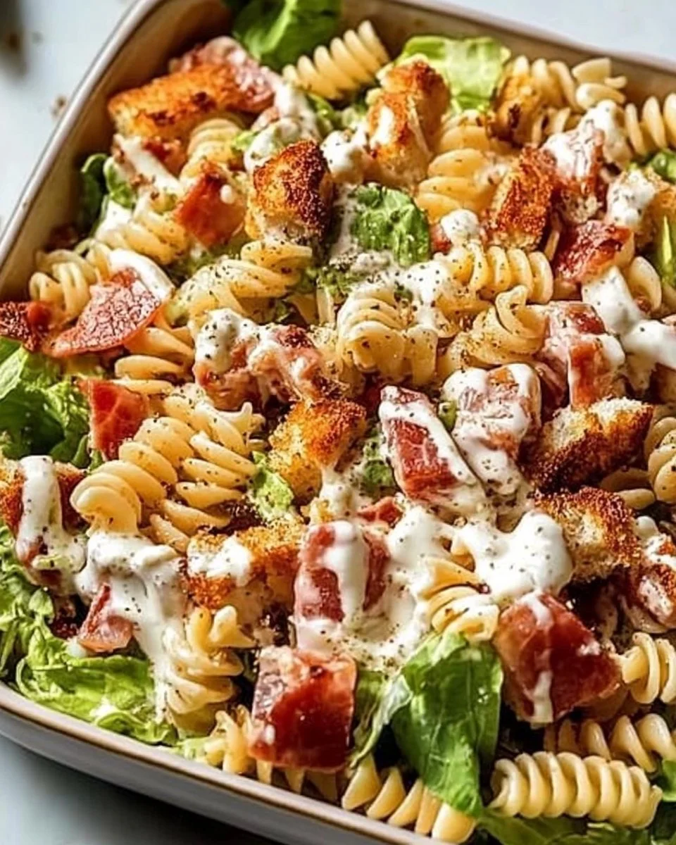 High Protein BLT Pasta Salad
