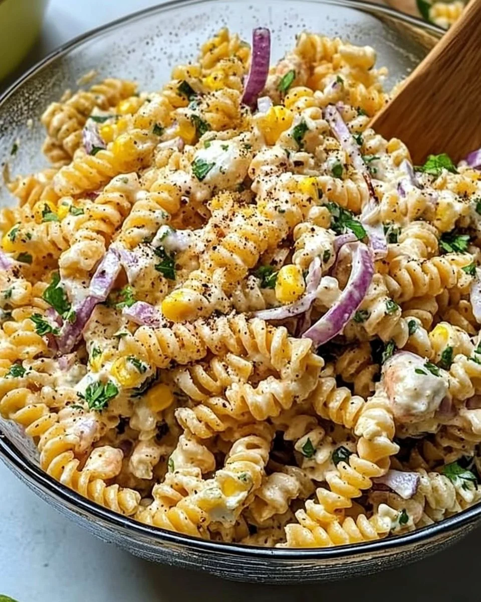 Homemade High Protein Elote Pasta Salad