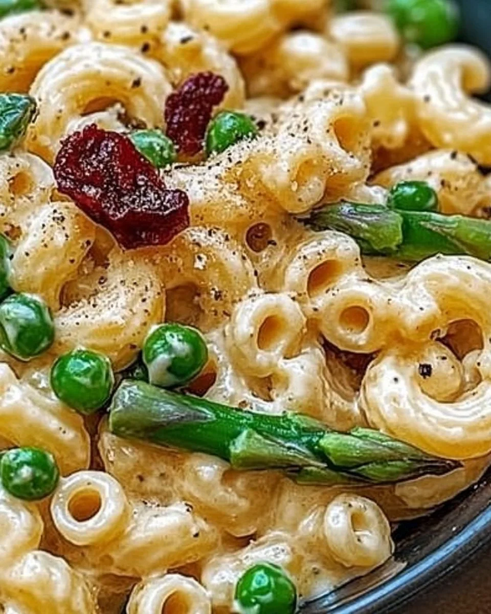 Lemon-Dijon Asparagus and Pea Macaroni Salad for Spring Vibes