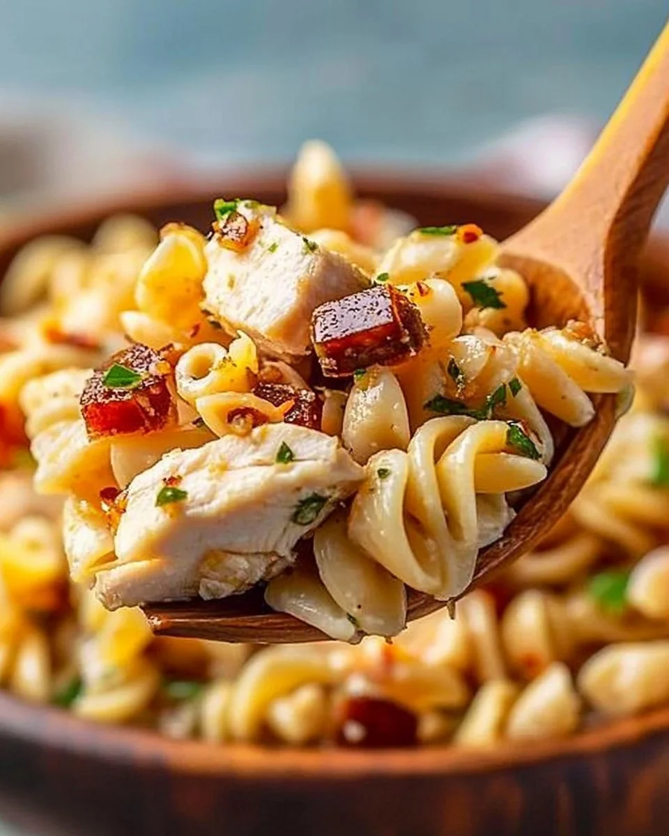 Tasty Chicken Pasta Salad with Italian Dressing